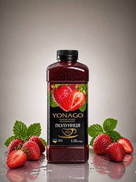 Фруктове пюре "YONAGO" Полуниця, пляшка, 1.15 кг 770018043 фото